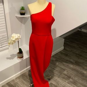 Lady in Red Evening Gown